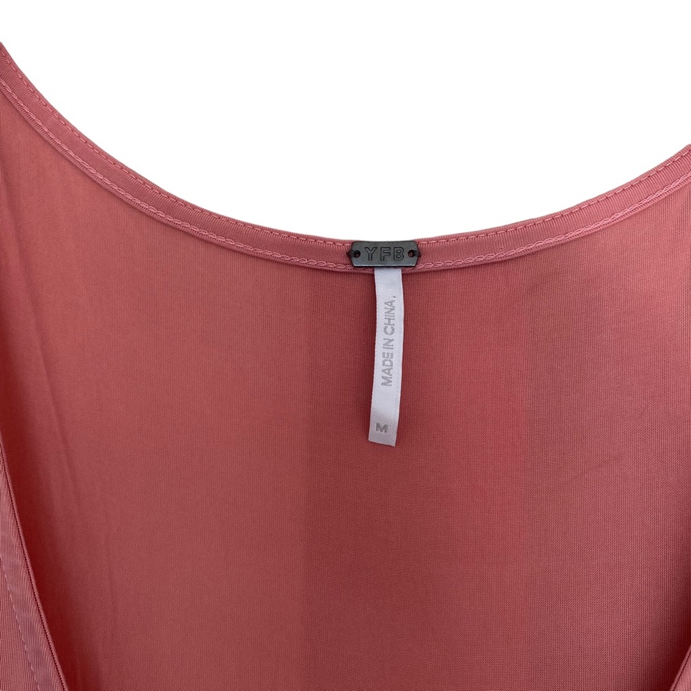 NWOT Young, Fabulous & Broke Renata Dress Pink/Mauve Color Tie Front High-Low - Picture 7 of 10